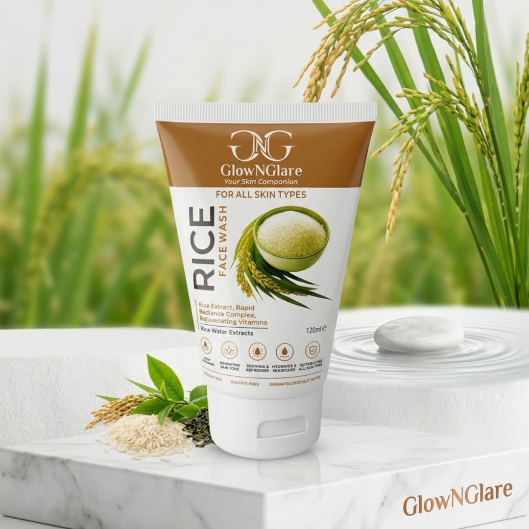 GlowNGlare Rice Face Wash – Rice Water & Extract Facial Cleanser | 120ml