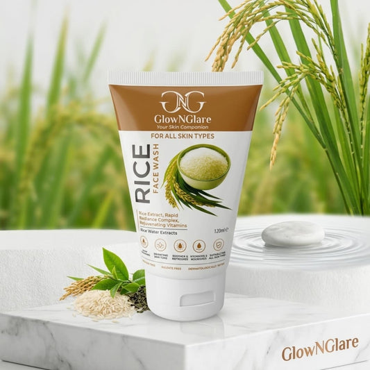 GlowNGlare Rice Face Wash – Rice Water & Extract Facial Cleanser | 120ml